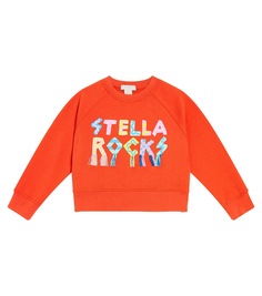 Толстовка из хлопкового джерси с принтом Stella Mccartney Kids, красный