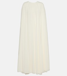Свадебное платье миди оливкового цвета с накидкой Emilia Wickstead, белый