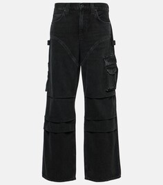 Прямые джинсы карго nera со средней посадкой Agolde, черный