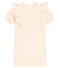 Хлопковое платье Chloé Kids, розовый