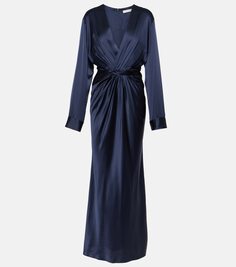 Платье миди triquetra из шелка с переплетением Christopher Esber, синий