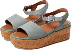 Босоножки Eloise Cork-Wrap Suede Back-Strap Wedge Sandals FitFlop, цвет Cool Blue