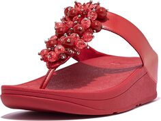 Сандалии на плоской подошве Fino Bauble-Bead Toe-Post Sandals FitFlop, цвет Metallic Red