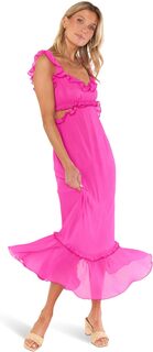 Платье миди Lane Show Me Your Mumu, цвет Pink Crinkled Chiffon