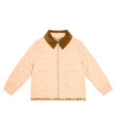 Стеганая куртка Burberry Kids, розовый