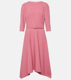 Платье миди из смесовой шерсти Oscar De La Renta, розовый