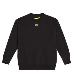 Толстовка off stamp из хлопкового джерси Off-White Kids, черный