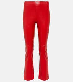 Кожаные укороченные брюки Stouls, красный