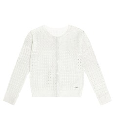 Хлопковый кардиган металлик Chloé Kids, металлический