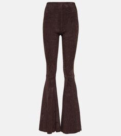 Замшевые расклешенные брюки cherilyn с высокой посадкой Stouls, коричневый