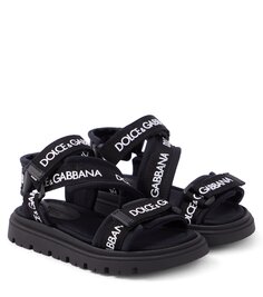 Босоножки с логотипом Dolce&amp;Gabbana Kids, мультиколор