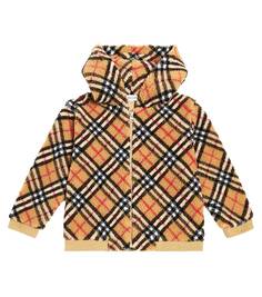 Флисовое худи в клетку burberry Burberry Kids, мультиколор