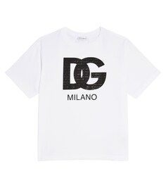 Футболка из хлопкового джерси dg Dolce&amp;Gabbana Kids, белый