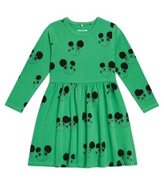 Платье ritzratz из хлопкового джерси Mini Rodini, зеленый