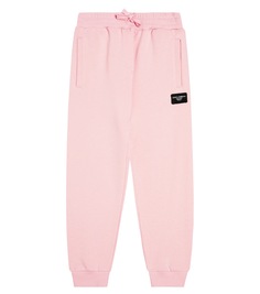 Спортивные брюки из хлопкового джерси с логотипом Dolce&amp;Gabbana Kids, розовый