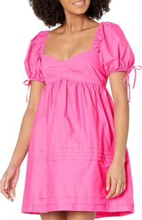 Мини-платье со складками и пышными рукавами English Factory, розовый