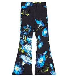 Расклешенные брюки из джерси с цветочным принтом Dolce&amp;Gabbana Kids, черный