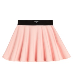 Расклешенная хлопковая юбка со складками Dolce&amp;Gabbana Kids, розовый
