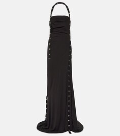 Платье макси из джерси The Attico, черный