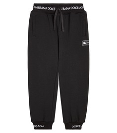 Спортивные брюки из хлопкового джерси с логотипом Dolce&amp;Gabbana Kids, черный