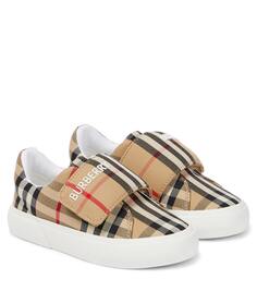 Кроссовки в клетку vintage check Burberry Kids, мультиколор