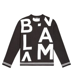 Свитер с логотипом Balmain Kids, черный