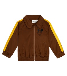 Спортивная куртка с вышивкой Mini Rodini, коричневый