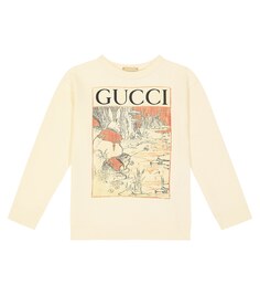 Хлопковая толстовка с логотипом Gucci Kids, мультиколор