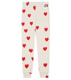 Леггинсы из хлопкового джерси hearts Mini Rodini, серый