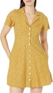 Платье-рубашка миди в стиле ретро с короткими рукавами Kathy - С принтом Madewell, цвет Earthen Gold