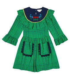 Платье с рюшами Stella Mccartney Kids, зеленый