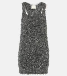 Трикотажное мини-платье windy с эффектом металлик Isabel Marant, серебро