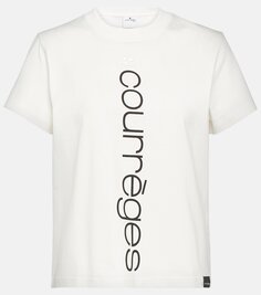 Хлопковая футболка с логотипом Courrèges, белый Courreges