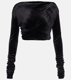 Укороченный топ из джерси lilies Rick Owens, черный