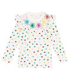 Футболка из хлопкового джерси с принтом Stella Mccartney Kids, мультиколор