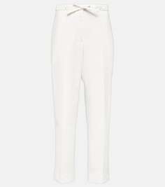 Укороченные прямые брюки из хлопка Jil Sander, белый