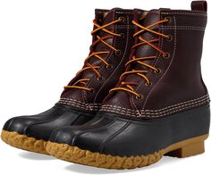 Резиновые сапоги 8&quot; Tumbled Leather Shearling Lined Bean Boot L.L.Bean, цвет Burgundy/Black/Gum L.L.Bean®