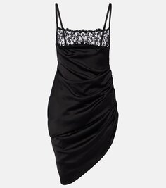 Атласное мини-платье la saudade brodée Jacquemus, черный