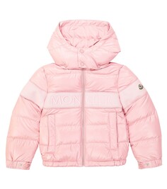 Пуховик truyere с логотипом Moncler Enfant, розовый