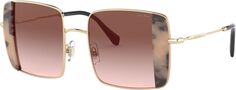 Солнцезащитные очки 0MU 56VS Miu Miu, цвет Pink Gold/Pink Havana/Gradient Brown