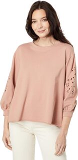 Толстовка Lightweight French Terry 3/4 Puffed Sleeve Crew Neck Top with Cutout Detail Mod-o-doc, цвет Whisper Clay