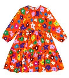 Платье из джерси с цветочным принтом Stella Mccartney Kids, мультиколор