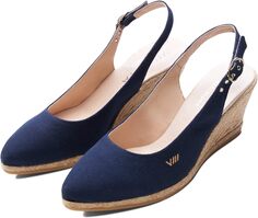 Туфли на танкетке Palomera Slingback Buckle Wedges VISCATA, цвет Navy Canvas