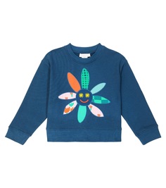 Толстовка из хлопкового джерси с вышивкой Stella Mccartney Kids, мультиколор