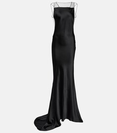 Атласное платье Maison Margiela, черный