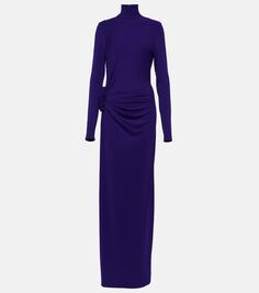 Платье-водолазка с цветочной аппликацией Magda Butrym, фиолетовый