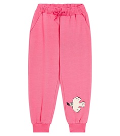 Спортивные брюки x wrangler из хлопкового джерси Mini Rodini, розовый
