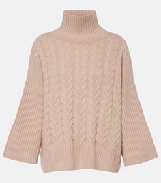 Кашемировый свитер косой вязки окры Max Mara, розовый