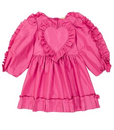 Платье из тафты с оборками Stella Mccartney Kids, розовый