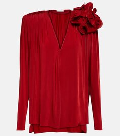 Блузка с цветочной аппликацией Magda Butrym, красный